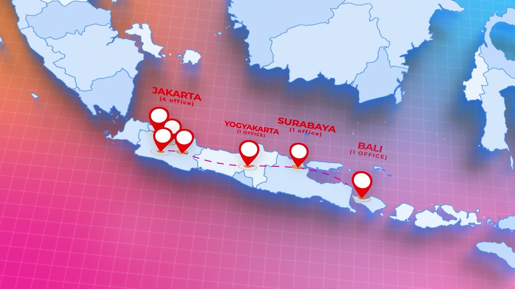Livestream locations and offices across Java and Bali.